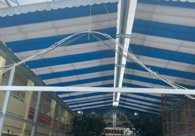 Thi công mái bạt trường mầm non nhà bè tphcm